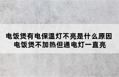 电饭煲有电保温灯不亮是什么原因 电饭煲不加热但通电灯一直亮